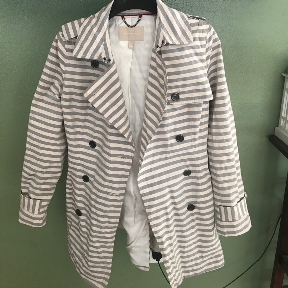 Banana Republic Striped Trench Coat